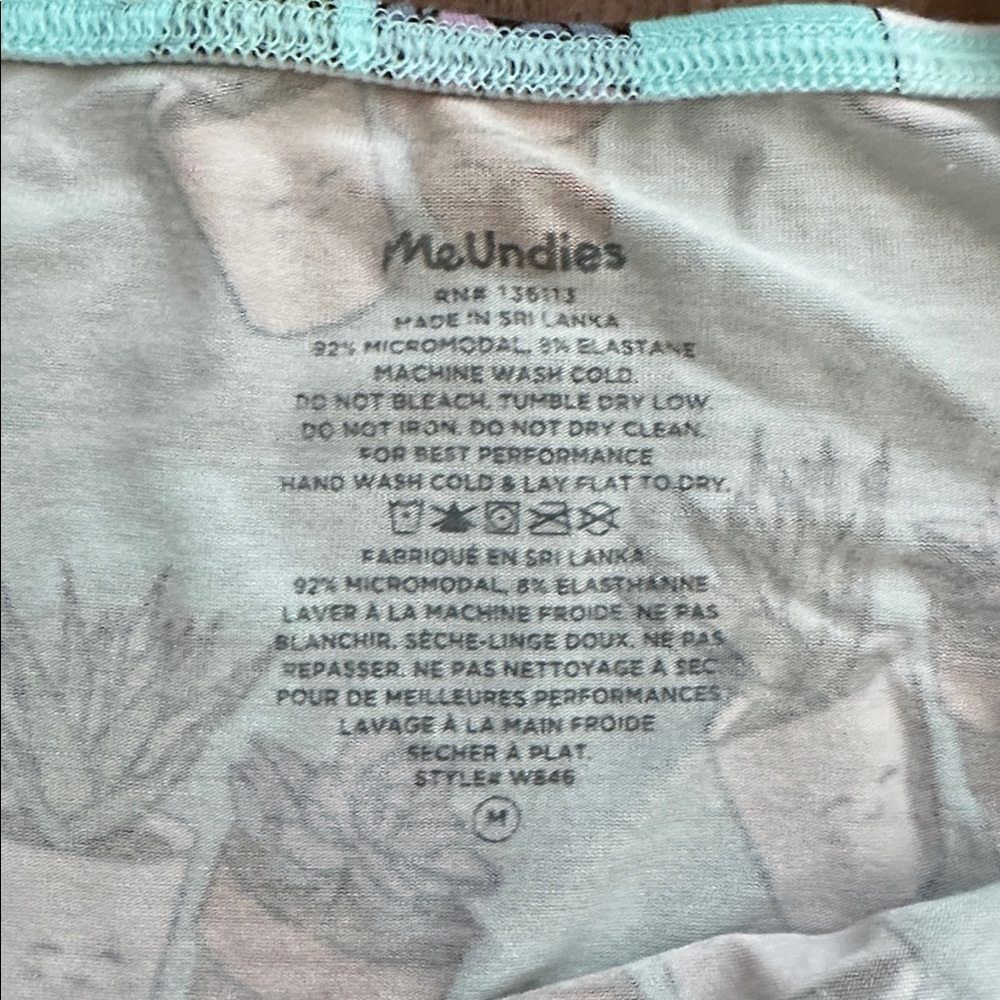 MeUndies UltraModal V-Neck Romper Blue Succulent Print Size Medium - Picture 4 of 5